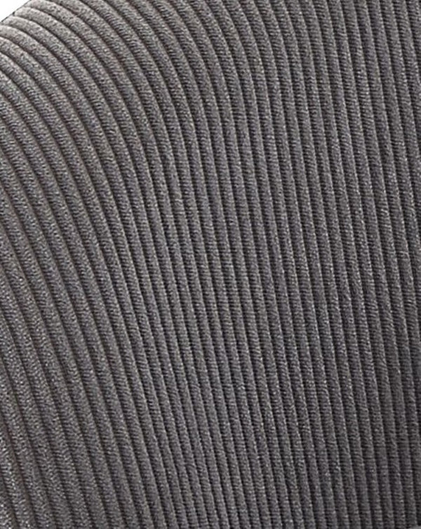 English Elm Corduroy Barrel Accent Chair Ribbed Channel Tufted Upholstery with Slim Black Metal Legs Gray B2735P508506