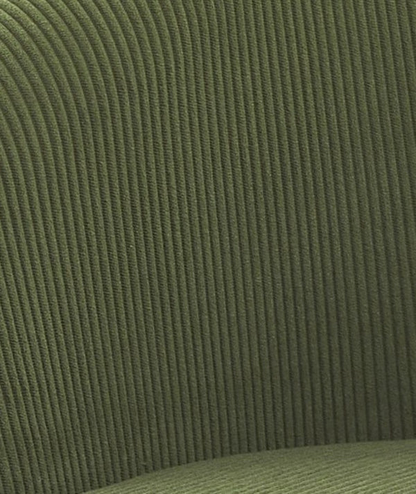 English Elm Corduroy Barrel Accent Chair Ribbed Channel Tufted Upholstery with Slim Black Metal Legs Green B2735P508508