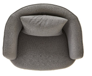English Elm Velvet Channel Tufted Barrel Accent Chair with Foam Cushion and Slim Metal Legs Gray B2735P508722