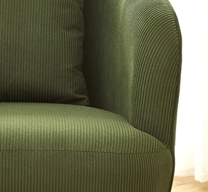 English Elm Velvet Channel Tufted Barrel Accent Chair with Foam Cushion and Slim Metal Legs Green B2735P508724