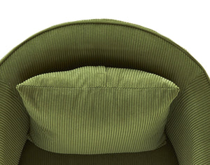 English Elm Velvet Channel Tufted Barrel Accent Chair with Foam Cushion and Slim Metal Legs Green B2735P508724
