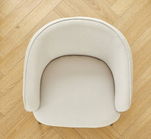 English Elm Velvet Channel Tufted Barrel Accent Chair with Foam Cushion and Slim Metal Legs Beige B2735P508727
