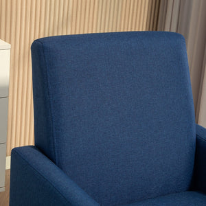 English Elm Faux Linen Armchair with Solid Wood Frame Compact Upholstered Seat for Modern Living Teal Blue B2735P508811