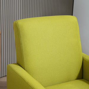 English Elm Faux Linen Armchair with Solid Wood Frame Compact Upholstered Seat for Modern Living Antique Green B2735P508813