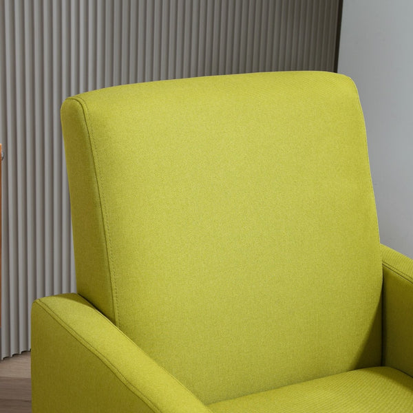 English Elm Faux Linen Armchair with Solid Wood Frame Compact Upholstered Seat for Modern Living Antique Green B2735P508813