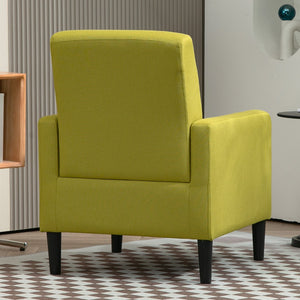 English Elm Faux Linen Armchair with Solid Wood Frame Compact Upholstered Seat for Modern Living Antique Green B2735P508813