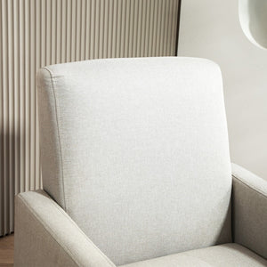 English Elm Faux Linen Armchair with Solid Wood Frame Compact Upholstered Seat for Modern Living Light Camel B2735P508816