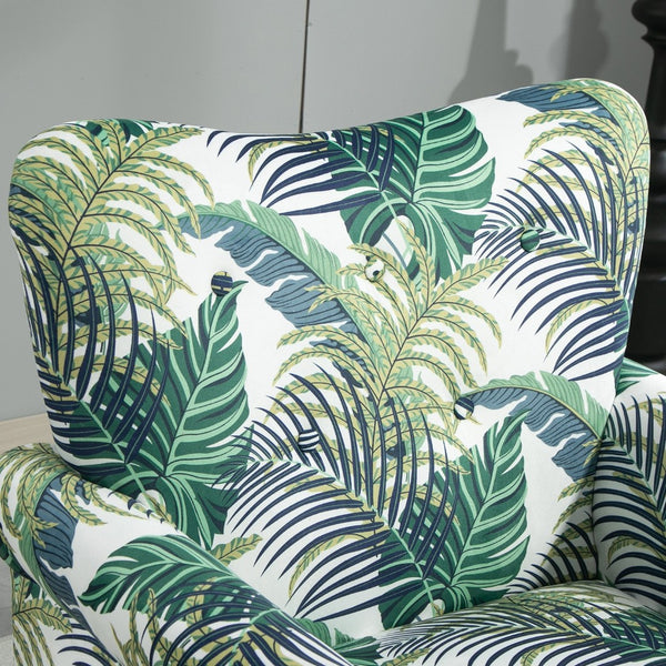 English Elm Mid-Century Modern Wingback Armchair Upholstered Club Seat with Tapered Wood Legs Multicolor B2735P510332