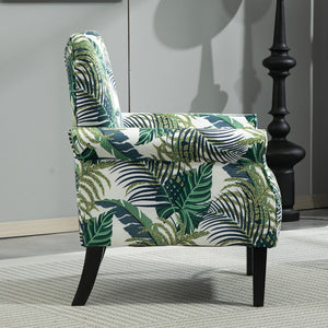 English Elm Mid-Century Modern Wingback Armchair Upholstered Club Seat with Tapered Wood Legs Multicolor B2735P510332