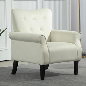 English Elm Mid-Century Modern Wingback Armchair Upholstered Club Seat with Tapered Wood Legs Ivory B2735P510341