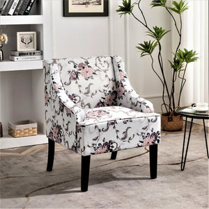 English Elm Versatile Solid Wood Accent Chair Velvet Upholstered Tailored Silhouette for Dining Bedroom Multicolor B2735P511131
