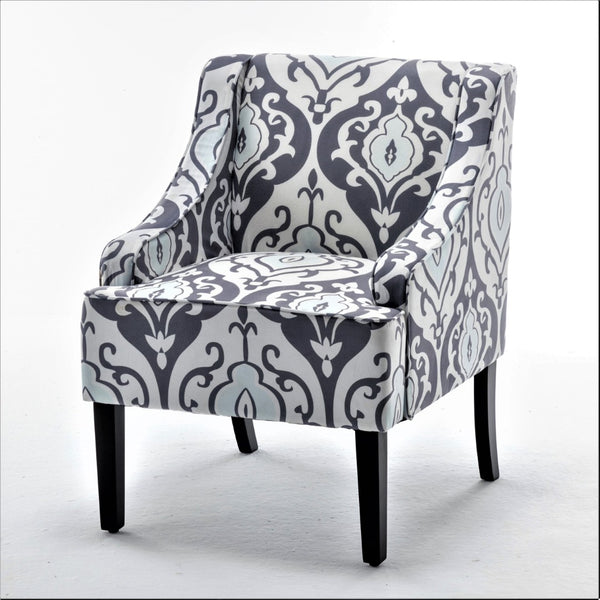 English Elm Versatile Solid Wood Accent Chair Velvet Upholstered Tailored Silhouette for Dining Bedroom White+gray B2735P511132