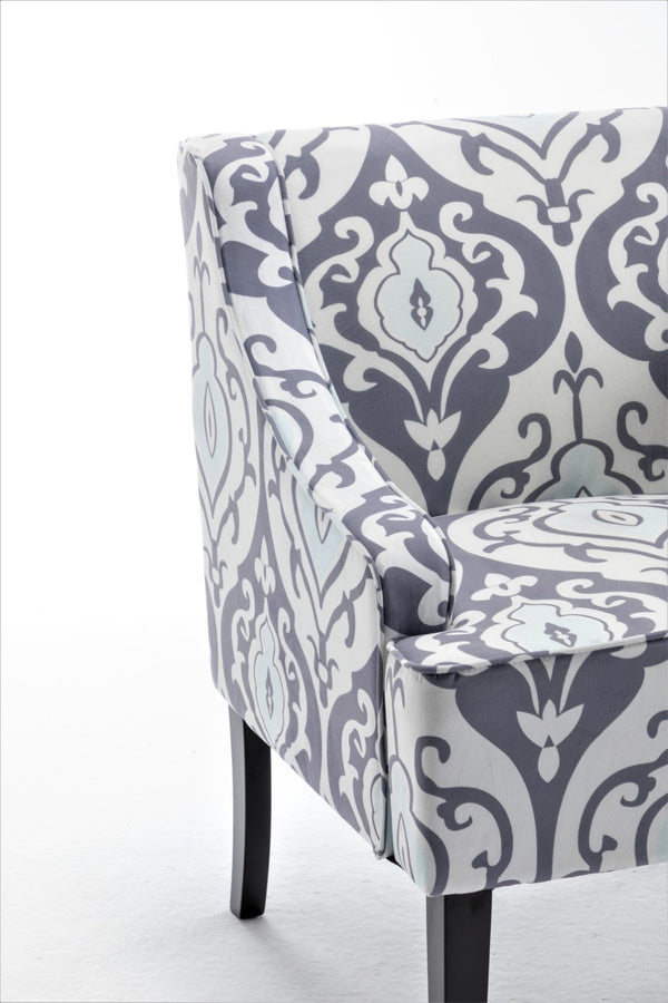English Elm Versatile Solid Wood Accent Chair Velvet Upholstered Tailored Silhouette for Dining Bedroom White+gray B2735P511132