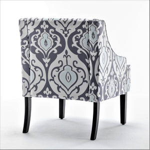 English Elm Versatile Solid Wood Accent Chair Velvet Upholstered Tailored Silhouette for Dining Bedroom White+gray B2735P511132