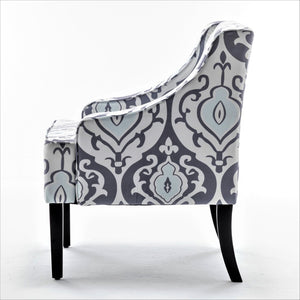 English Elm Versatile Solid Wood Accent Chair Velvet Upholstered Tailored Silhouette for Dining Bedroom White+gray B2735P511132