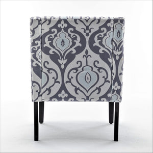English Elm Versatile Solid Wood Accent Chair Velvet Upholstered Tailored Silhouette for Dining Bedroom White+gray B2735P511132