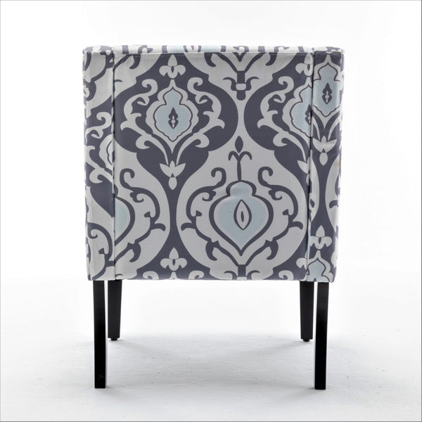 English Elm Versatile Solid Wood Accent Chair Velvet Upholstered Tailored Silhouette for Dining Bedroom White+gray B2735P511132