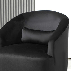 English Elm 360 Swivel Barrel Chair Plush Velvet Upholstery Curved Arms Contemporary Living Room B2735P511220
