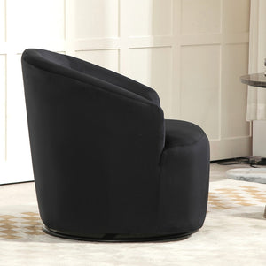 English Elm 360 Swivel Barrel Chair Plush Velvet Upholstery Curved Arms Contemporary Living Room B2735P511220