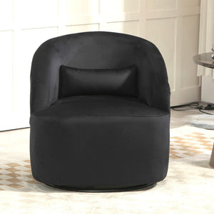 English Elm 360 Swivel Barrel Chair Plush Velvet Upholstery Curved Arms Contemporary Living Room B2735P511220