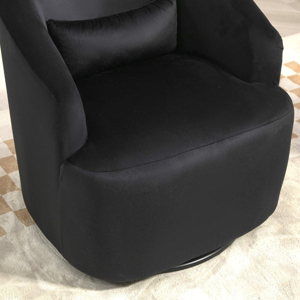 English Elm 360 Swivel Barrel Chair Plush Velvet Upholstery Curved Arms Contemporary Living Room B2735P511220