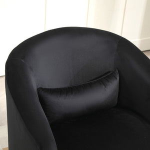 English Elm 360 Swivel Barrel Chair Plush Velvet Upholstery Curved Arms Contemporary Living Room B2735P511220