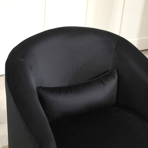 English Elm 360 Swivel Barrel Chair Plush Velvet Upholstery Curved Arms Contemporary Living Room B2735P511220