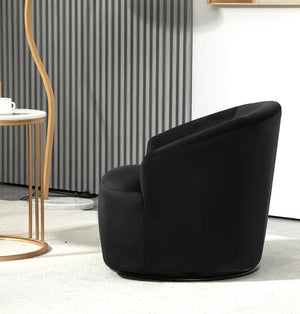 English Elm 360 Swivel Barrel Chair Plush Velvet Upholstery Curved Arms Contemporary Living Room B2735P511220