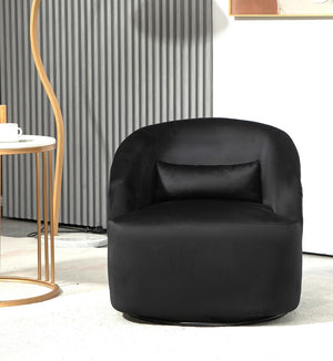 English Elm 360 Swivel Barrel Chair Plush Velvet Upholstery Curved Arms Contemporary Living Room B2735P511220