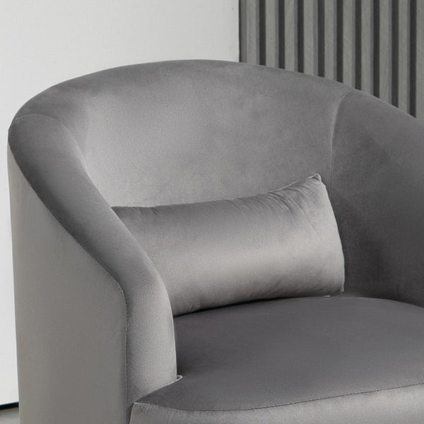 English Elm 361 Degree Swivel Velvet Barrel Chair Fully Assembled Cocoon Seat for Any Room B2735P511221