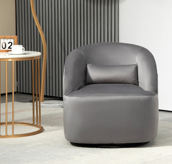 English Elm 361 Degree Swivel Velvet Barrel Chair Fully Assembled Cocoon Seat for Any Room B2735P511221