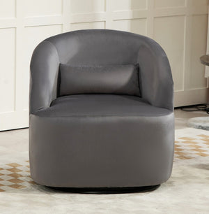 English Elm 361 Degree Swivel Velvet Barrel Chair Fully Assembled Cocoon Seat for Any Room B2735P511221