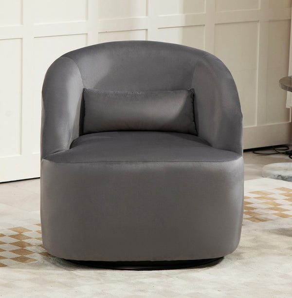 English Elm 361 Degree Swivel Velvet Barrel Chair Fully Assembled Cocoon Seat for Any Room B2735P511221
