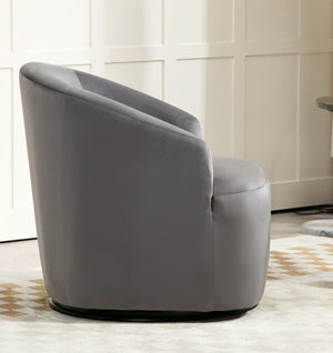 English Elm 361 Degree Swivel Velvet Barrel Chair Fully Assembled Cocoon Seat for Any Room B2735P511221