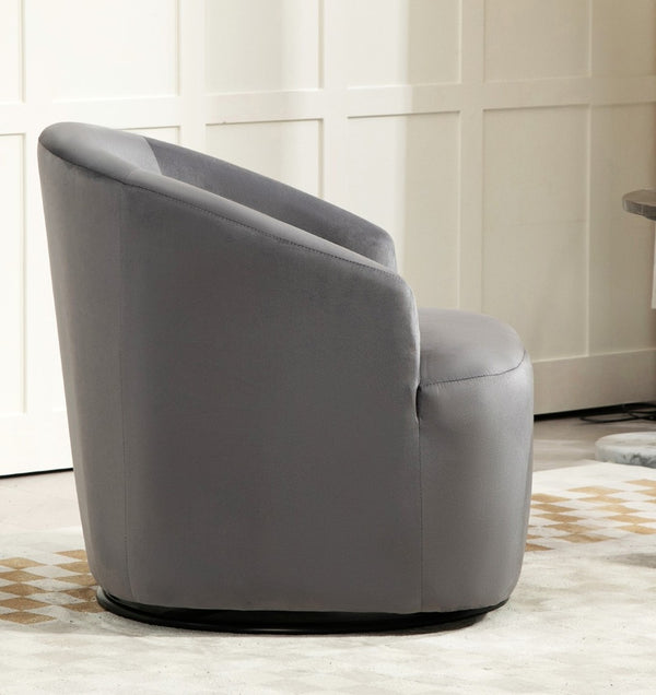 English Elm 361 Degree Swivel Velvet Barrel Chair Fully Assembled Cocoon Seat for Any Room B2735P511221