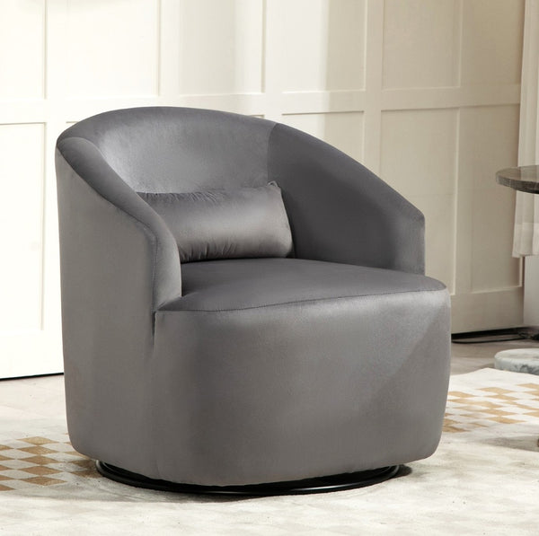 English Elm 361 Degree Swivel Velvet Barrel Chair Fully Assembled Cocoon Seat for Any Room B2735P511221
