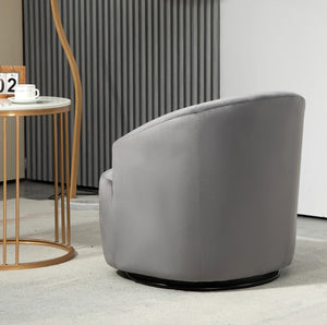 English Elm 361 Degree Swivel Velvet Barrel Chair Fully Assembled Cocoon Seat for Any Room B2735P511221
