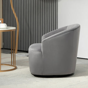 English Elm 361 Degree Swivel Velvet Barrel Chair Fully Assembled Cocoon Seat for Any Room B2735P511221