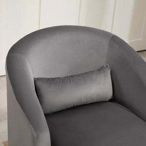 English Elm 361 Degree Swivel Velvet Barrel Chair Fully Assembled Cocoon Seat for Any Room B2735P511221