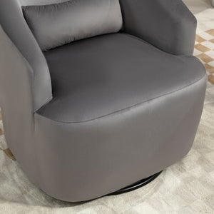 English Elm 361 Degree Swivel Velvet Barrel Chair Fully Assembled Cocoon Seat for Any Room B2735P511221