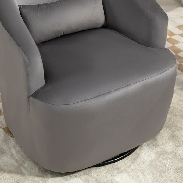 English Elm 361 Degree Swivel Velvet Barrel Chair Fully Assembled Cocoon Seat for Any Room B2735P511221