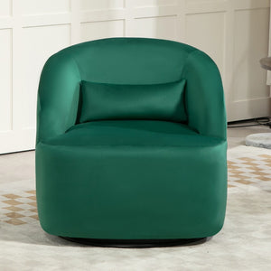 English Elm 362 Degree Swivel Velvet Barrel Chair Curved Cocoon Seat for Living Room or Bedroom B2735P511222