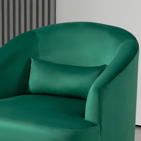 English Elm 362 Degree Swivel Velvet Barrel Chair Curved Cocoon Seat for Living Room or Bedroom B2735P511222