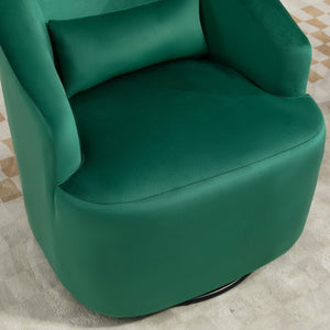 English Elm 362 Degree Swivel Velvet Barrel Chair Curved Cocoon Seat for Living Room or Bedroom B2735P511222