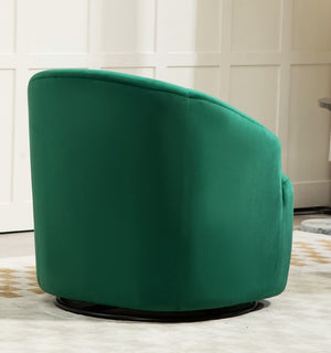 English Elm 362 Degree Swivel Velvet Barrel Chair Curved Cocoon Seat for Living Room or Bedroom B2735P511222