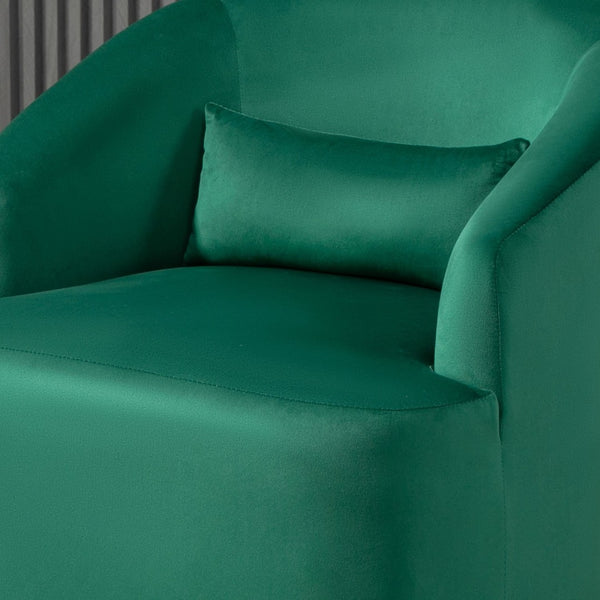 English Elm 362 Degree Swivel Velvet Barrel Chair Curved Cocoon Seat for Living Room or Bedroom B2735P511222