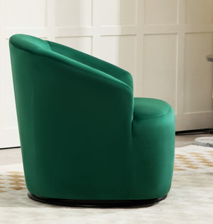 English Elm 362 Degree Swivel Velvet Barrel Chair Curved Cocoon Seat for Living Room or Bedroom B2735P511222