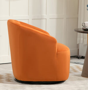 English Elm 363 Degree Swivel Barrel Chair Plush Velvet Curved Seat for Living Room or Bedroom B2735P511223