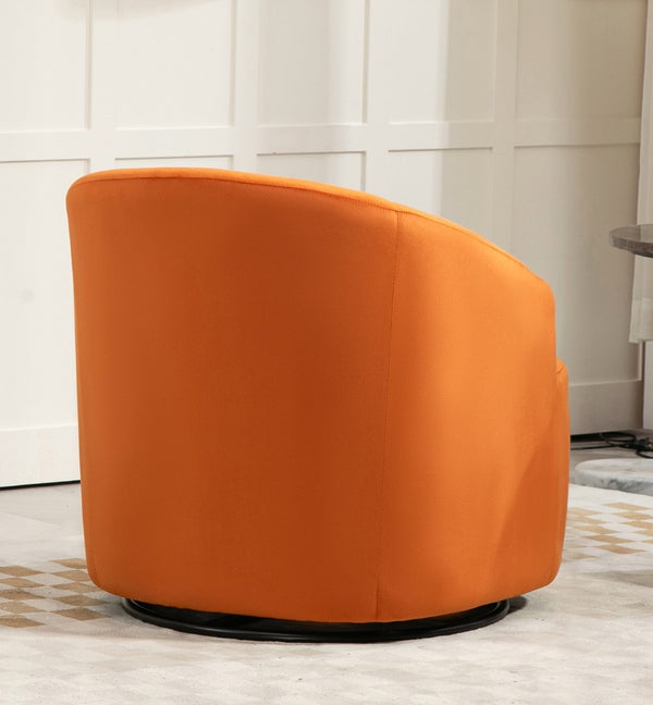 English Elm 363 Degree Swivel Barrel Chair Plush Velvet Curved Seat for Living Room or Bedroom B2735P511223