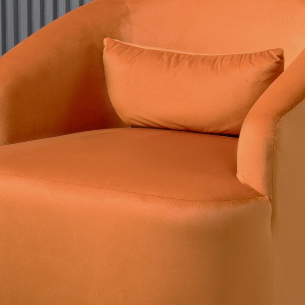 English Elm 363 Degree Swivel Barrel Chair Plush Velvet Curved Seat for Living Room or Bedroom B2735P511223
